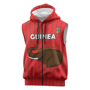 Guinea Football Custom Sleeveless Zip Hoodie Allez Syli National - African Pride