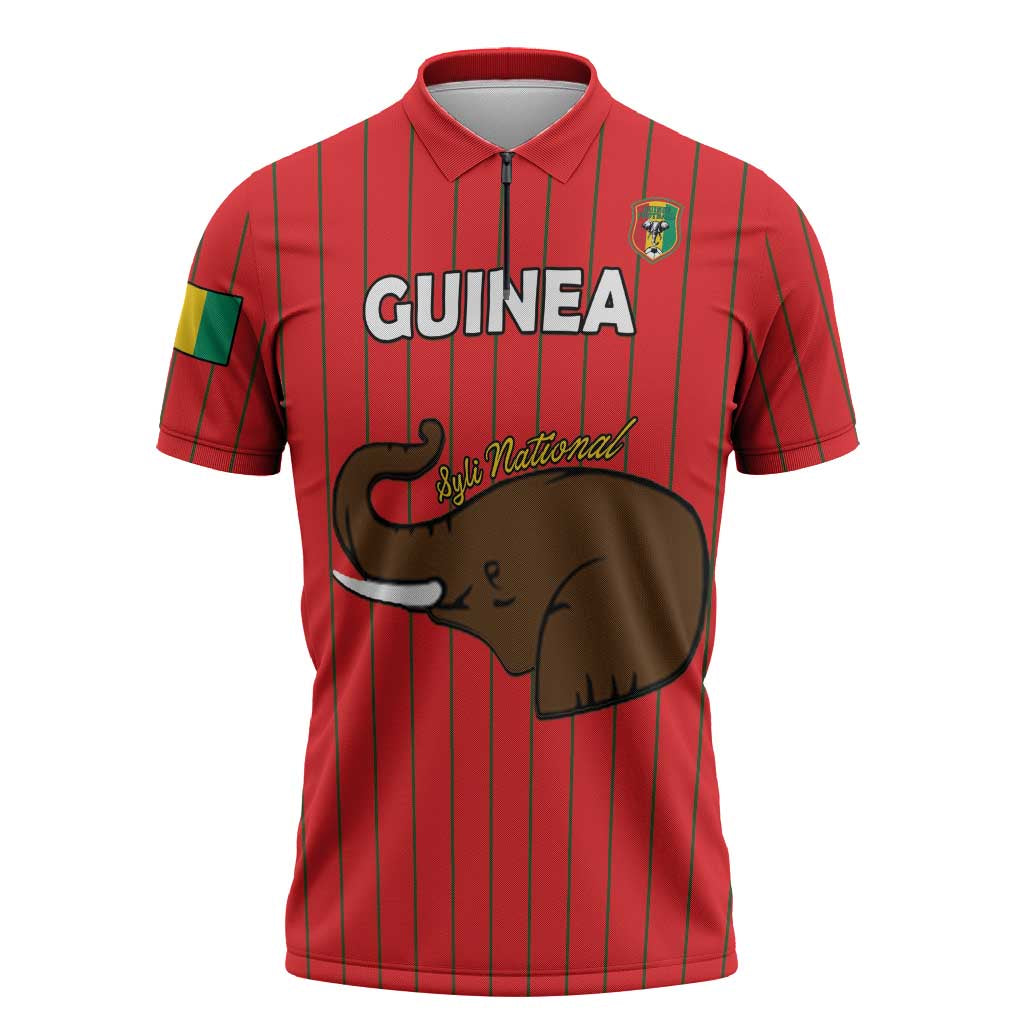 Custom Guinea Football Zipper Polo Shirt Allez Syli National