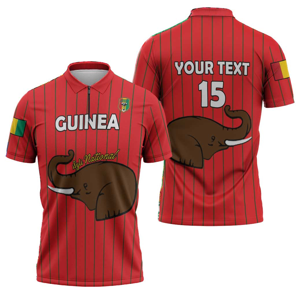 Custom Guinea Football Zipper Polo Shirt Allez Syli National