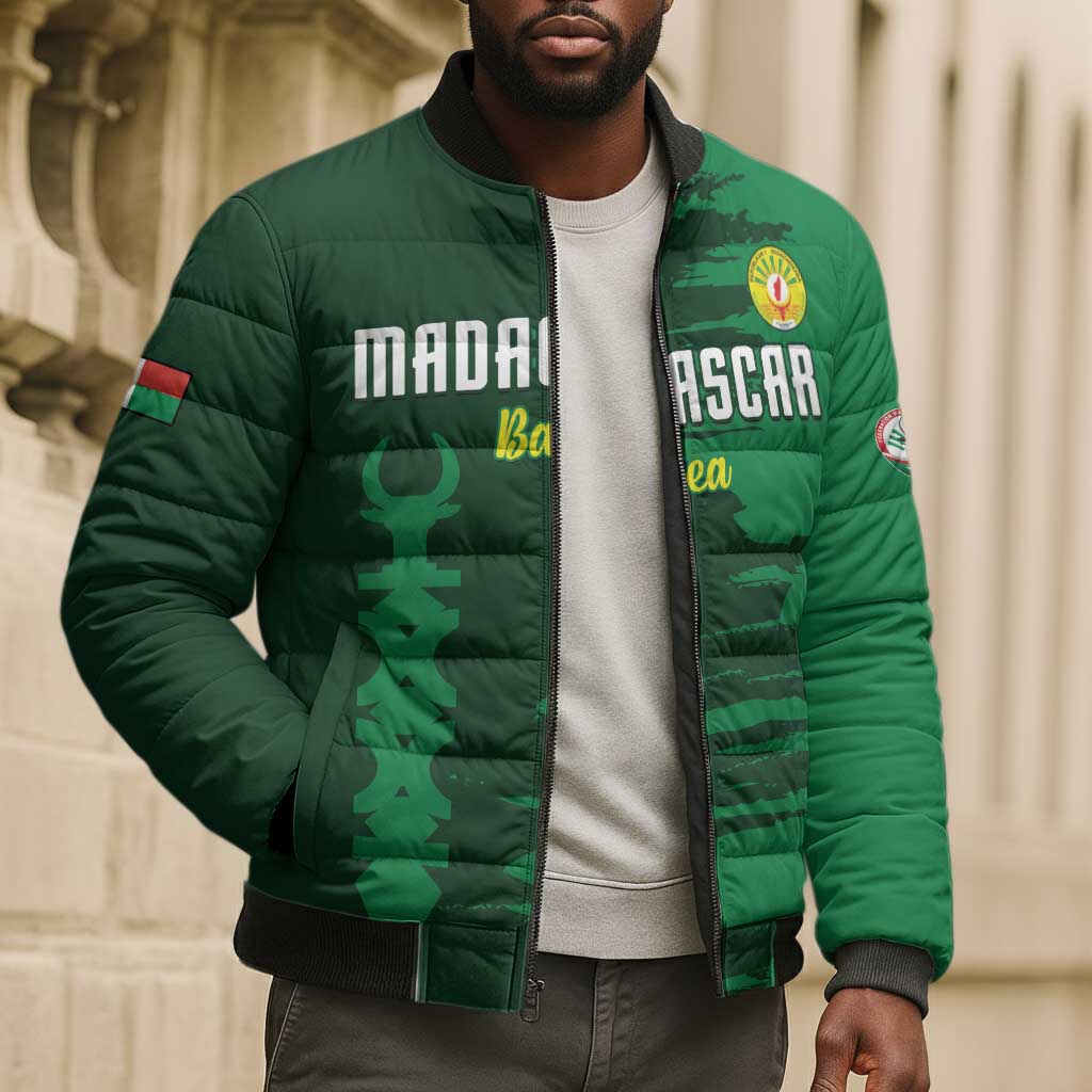 Custom Madagascar Football Bomber Puffer Jacket Go Barea