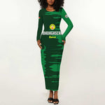 Madagascar Football Custom Long Sleeve Bodycon Dress Go Champions - African Pride