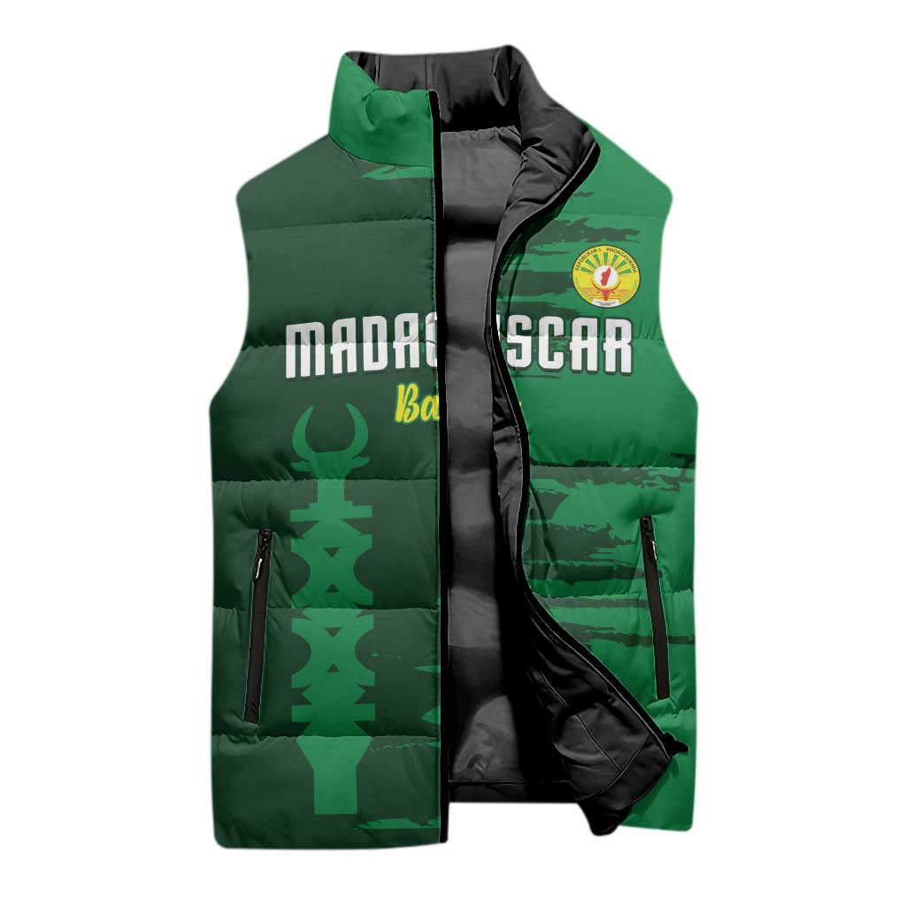 Custom Madagascar Football Sleeveless Puffer Jacket Go Barea