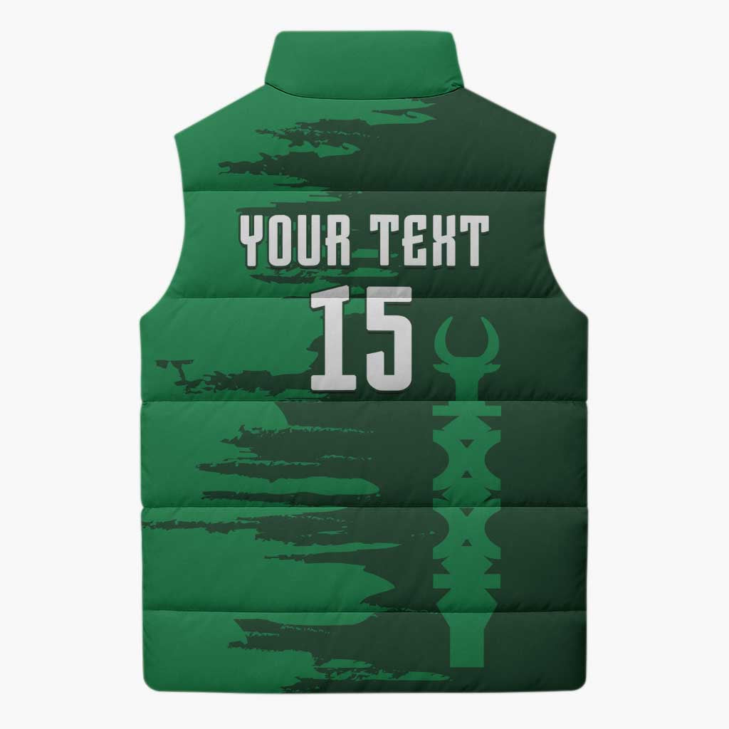 Custom Madagascar Football Sleeveless Puffer Jacket Go Barea