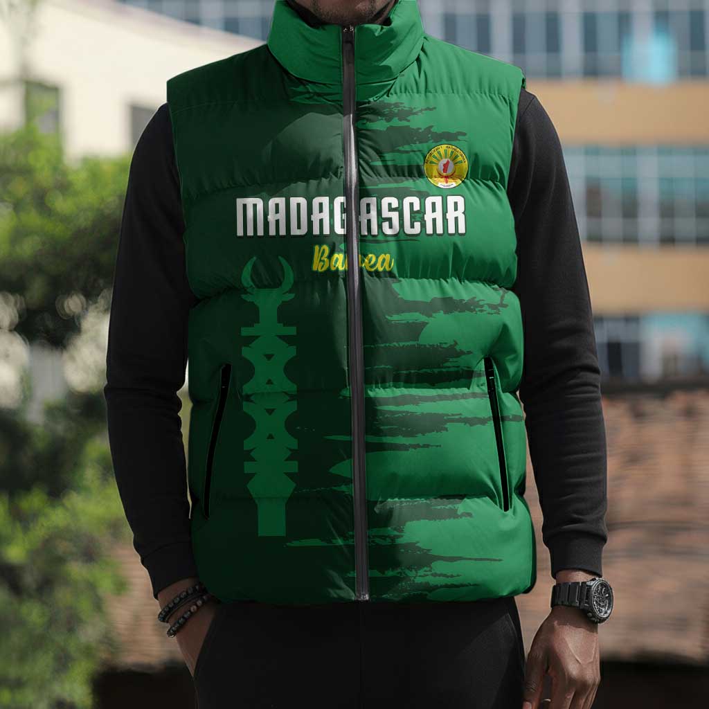 Custom Madagascar Football Sleeveless Puffer Jacket Go Barea