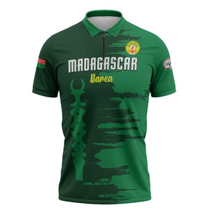 Custom Madagascar Football Zipper Polo Shirt Go Barea