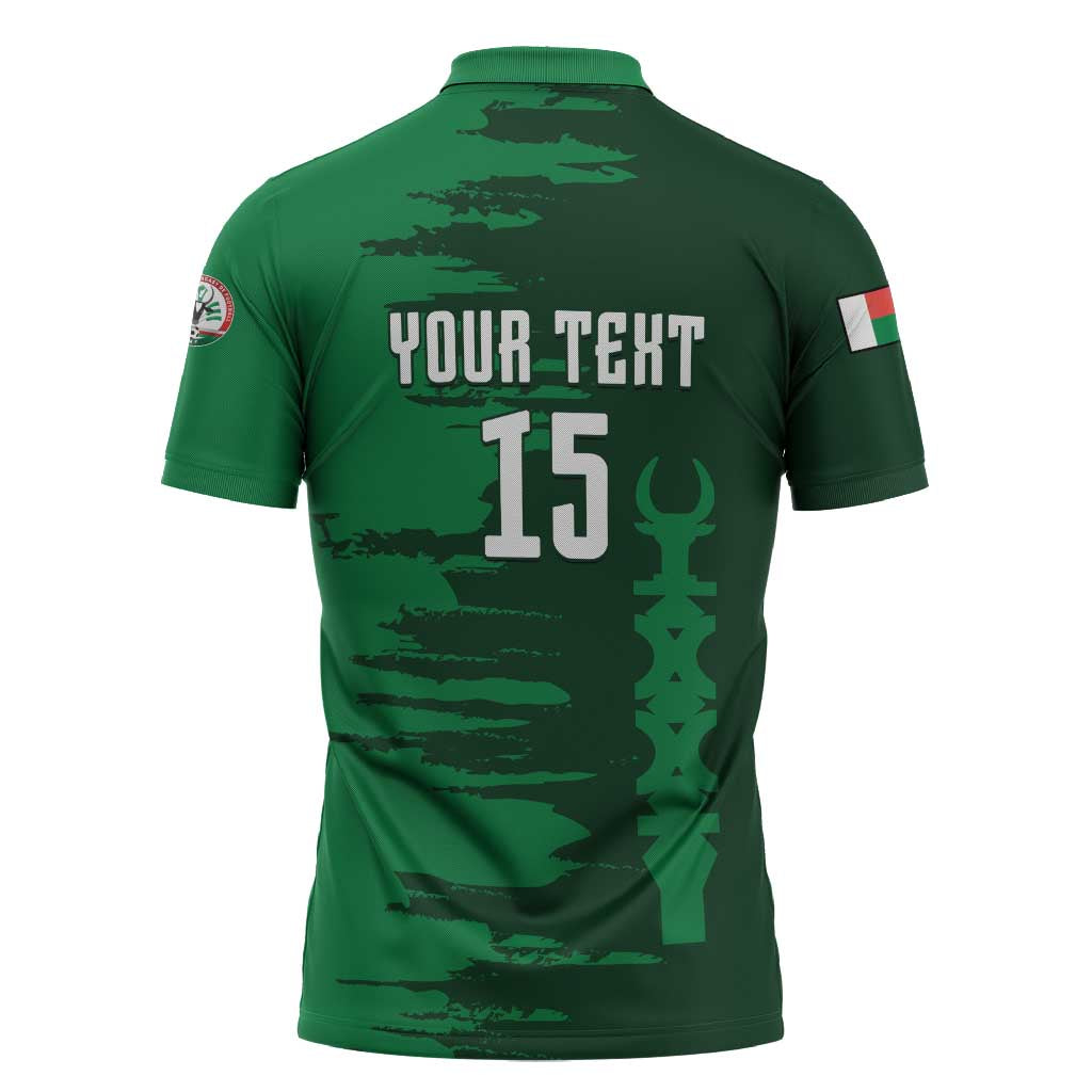 Custom Madagascar Football Zipper Polo Shirt Go Barea