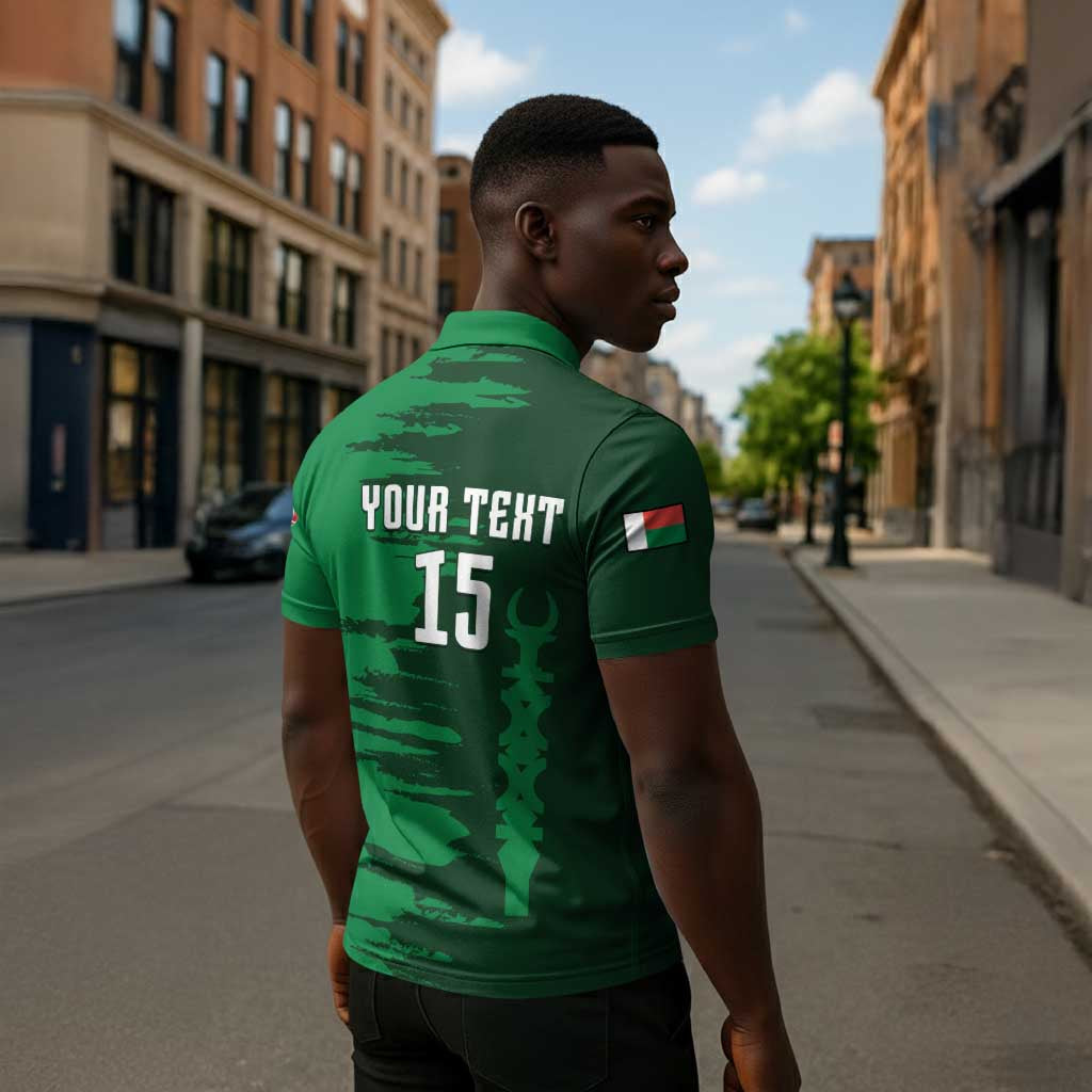 Custom Madagascar Football Zipper Polo Shirt Go Barea