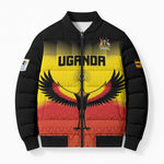 Custom Uganda Football Bomber Puffer Jacket Go Cranes Go