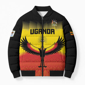 Custom Uganda Football Bomber Puffer Jacket Go Cranes Go