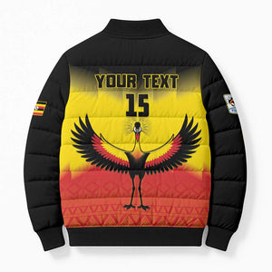 Custom Uganda Football Bomber Puffer Jacket Go Cranes Go