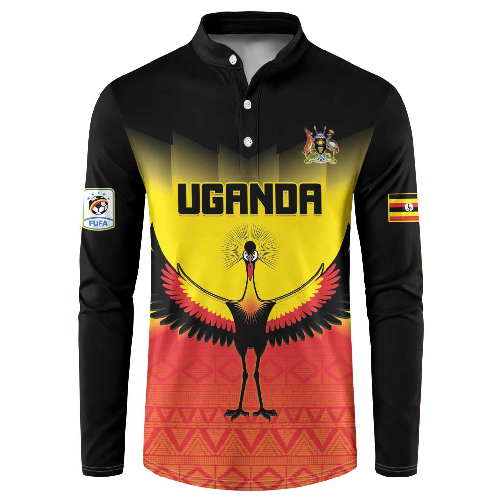 Custom Uganda Football Button Sweatshirt Go Cranes Go