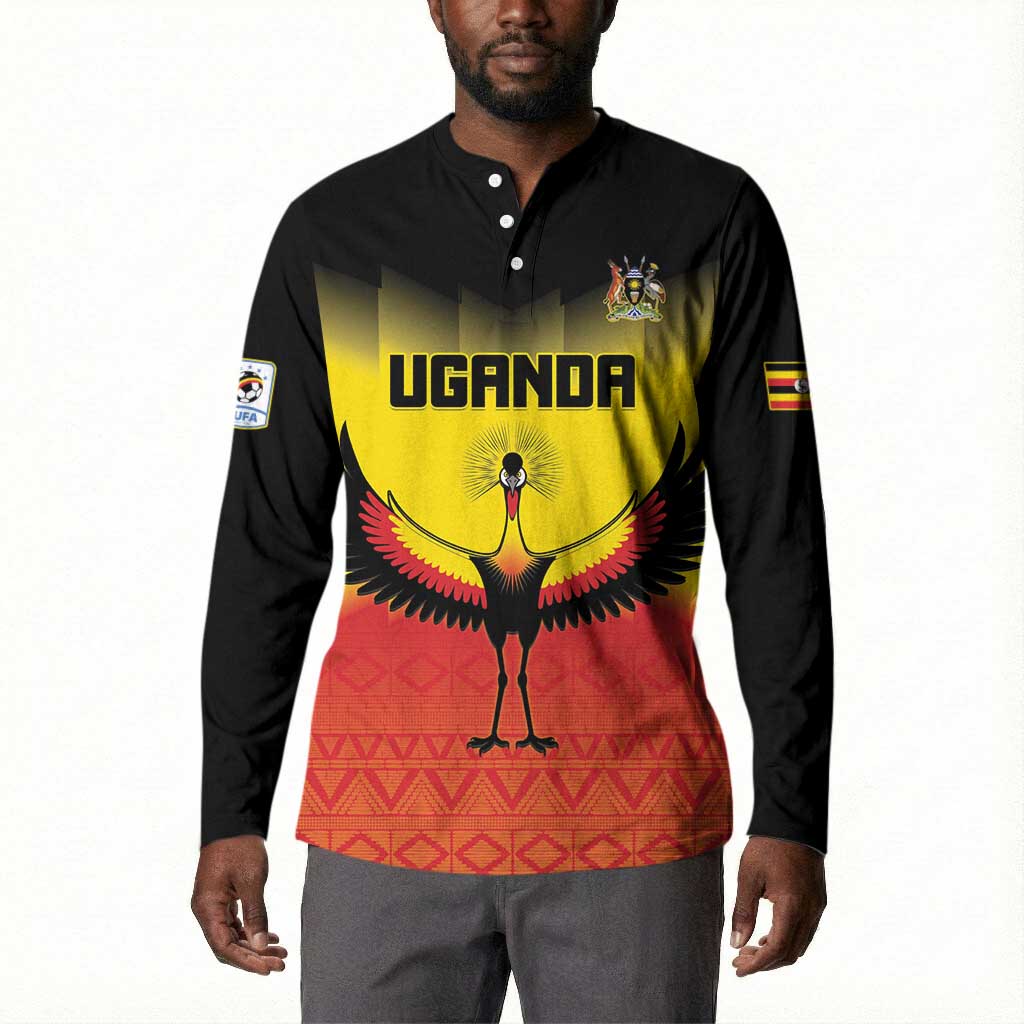 Custom Uganda Football Button Sweatshirt Go Cranes Go