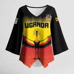 Custom Uganda Football Kimono Sleeve Blouse Go Cranes Go