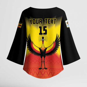 Custom Uganda Football Kimono Sleeve Blouse Go Cranes Go