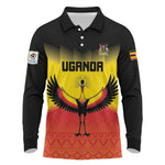 Uganda Football Custom Long Sleeve Polo Shirt Go Champions - African Pride