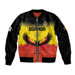 Uganda Football Custom Sleeve Zip Bomber Jacket Go Champions - African Pride