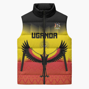 Custom Uganda Football Sleeveless Puffer Jacket Go Cranes Go