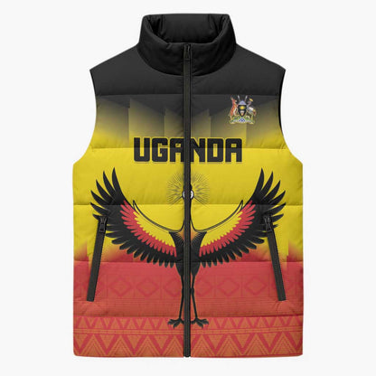 Custom Uganda Football Sleeveless Puffer Jacket Go Cranes Go