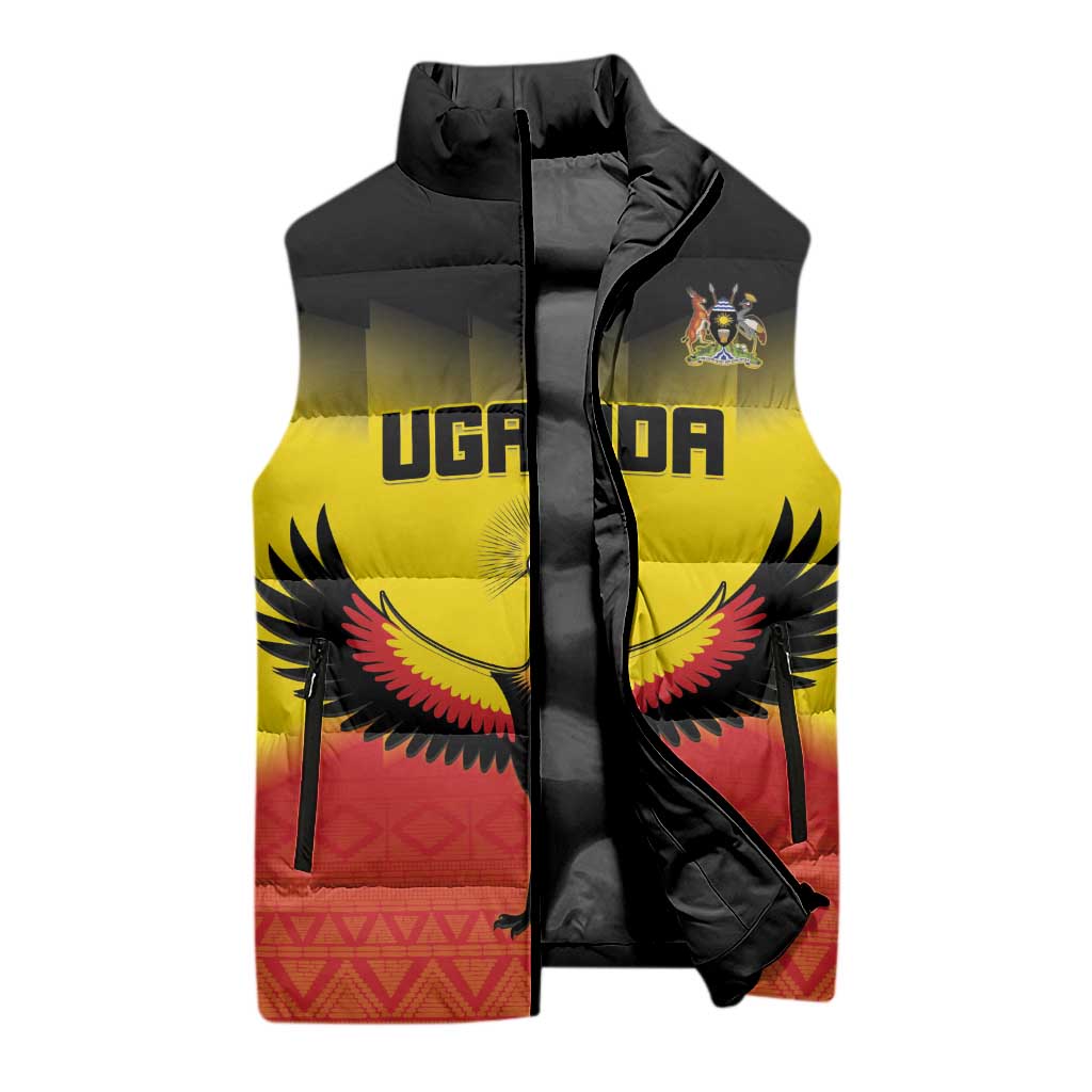 Custom Uganda Football Sleeveless Puffer Jacket Go Cranes Go