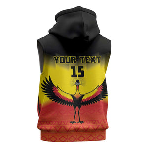 Uganda Football Custom Sleeveless Zip Hoodie Go Champions - African Pride