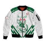 Algeria Football Custom Sleeve Zip Bomber Jacket Go Champions - African Pride