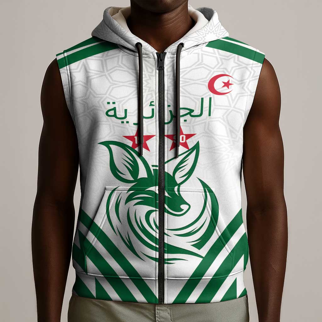 Algeria Football Custom Sleeveless Zip Hoodie Go Champions - African Pride