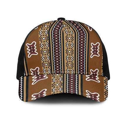 Mali Mud Cloth Baseball Net Cap Traditional Bologan Pattern - African Pride