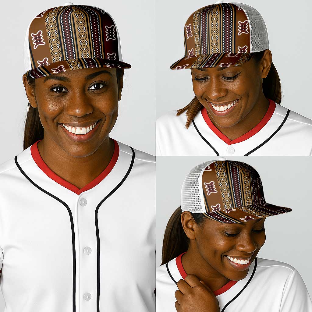 Mali Mud Cloth Baseball Net Cap Traditional Bologan Pattern - African Pride