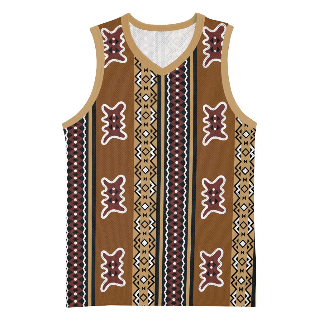Mali Mud Cloth Basketball Jersey Traditional Bologan Pattern LT15