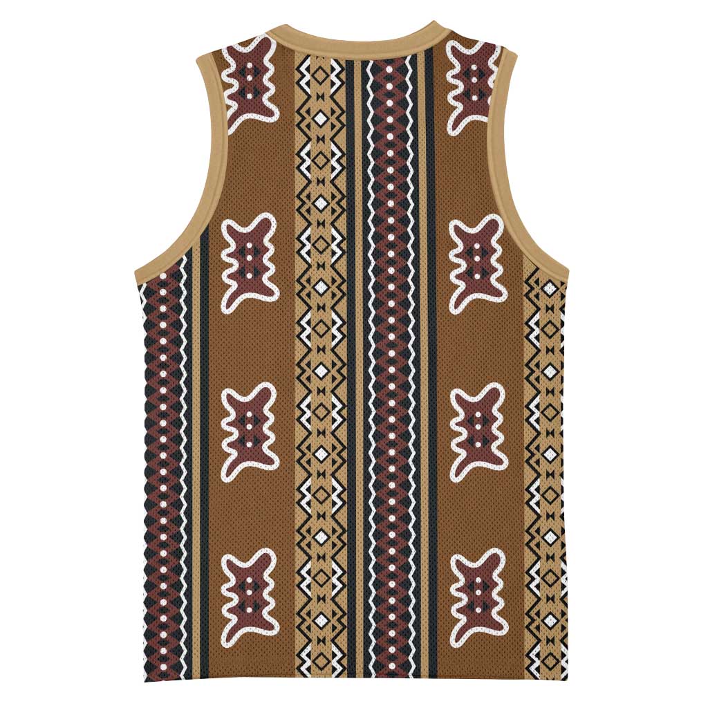 Mali Mud Cloth Basketball Jersey Traditional Bologan Pattern LT15