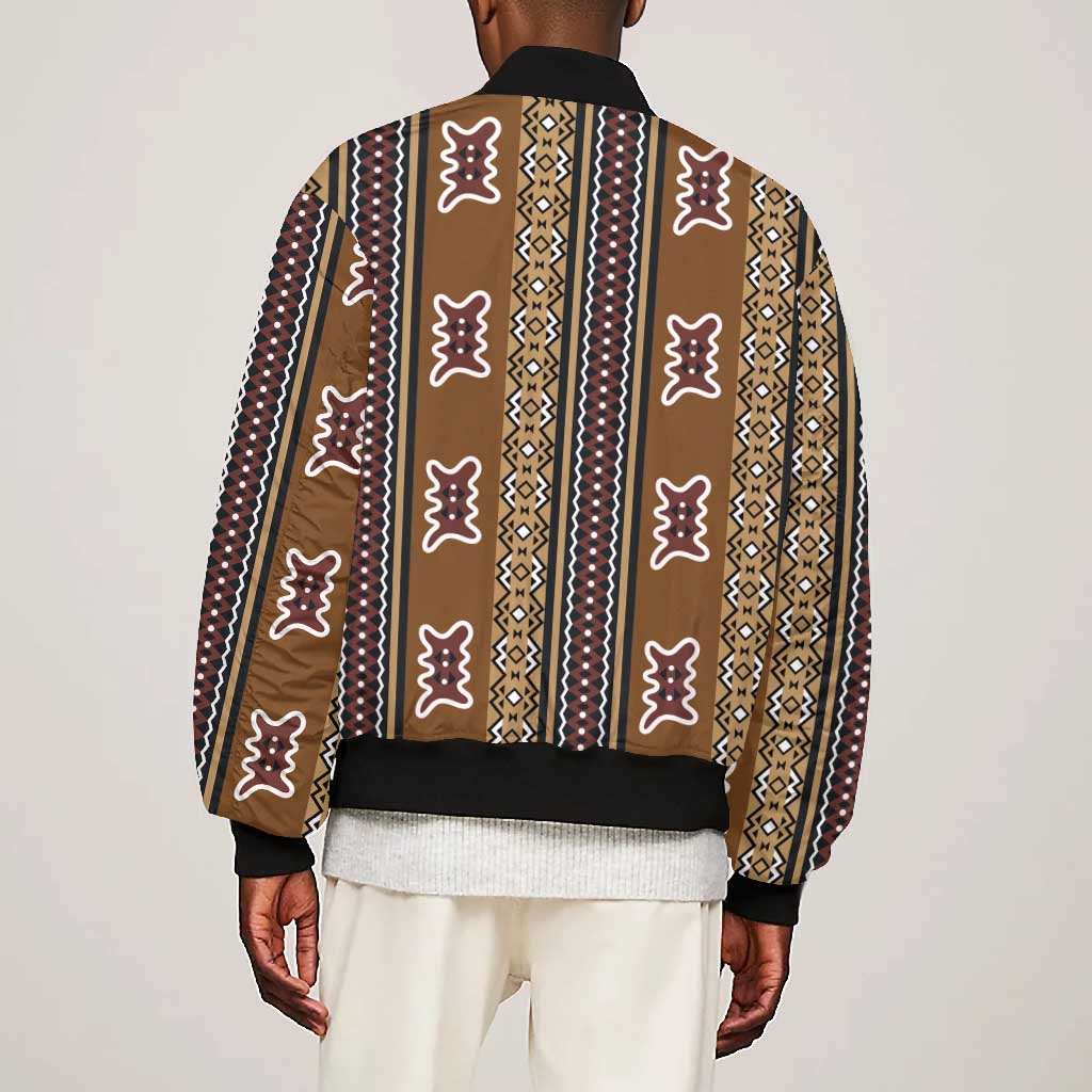 Mali Mud Cloth Bomber Jacket Traditional Bologan Pattern - African Pride
