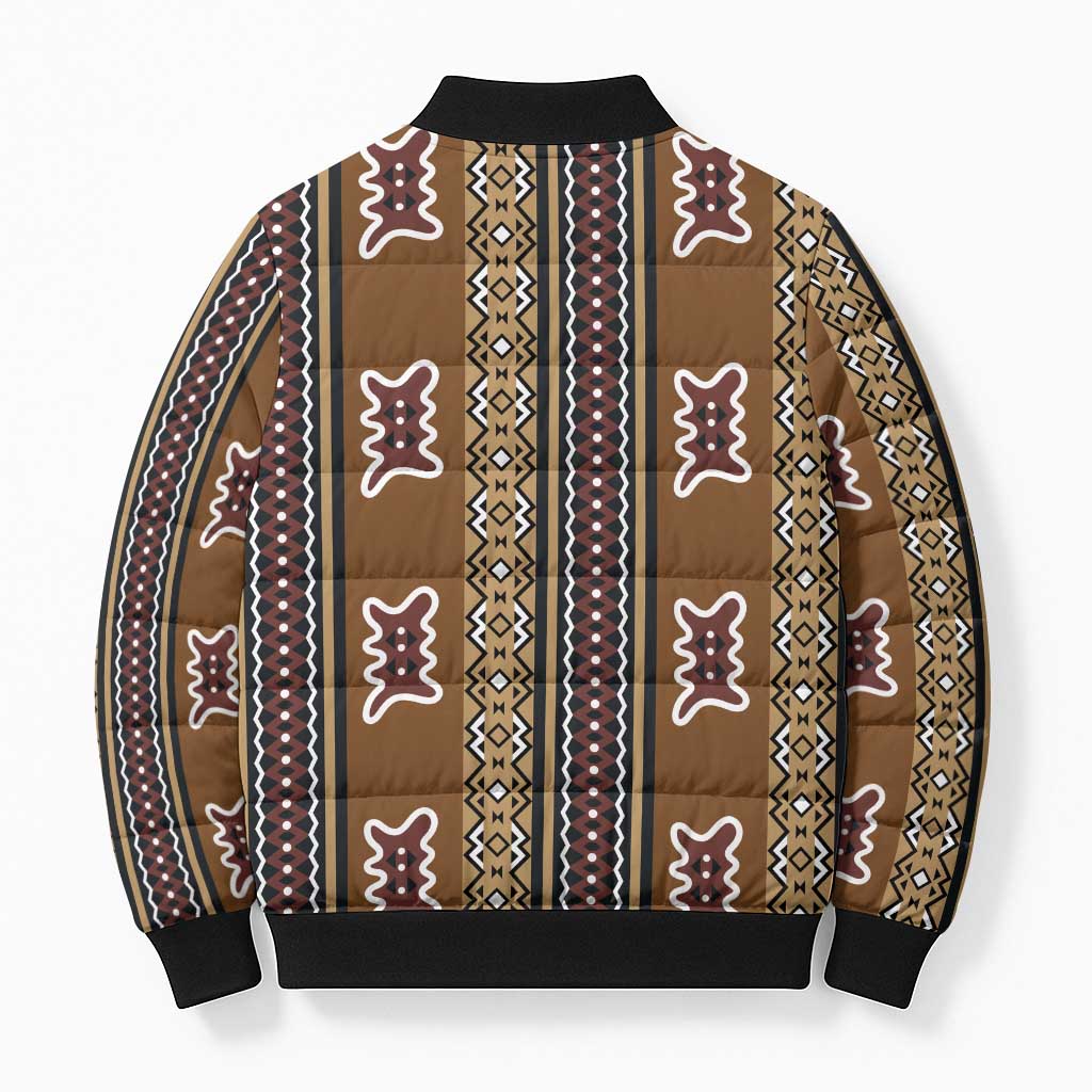 Mali Bologan Mud Cloth Pattern Bomber Puffer Jacket