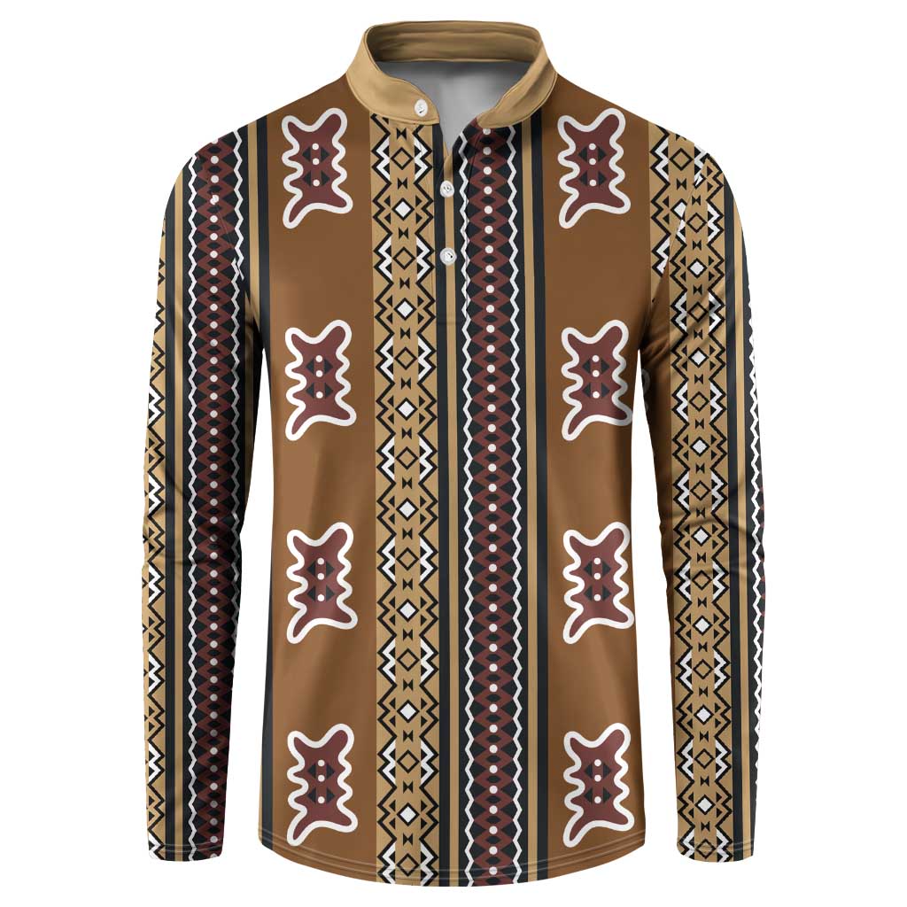 Mali Bologan Mud Cloth Pattern Button Sweatshirt