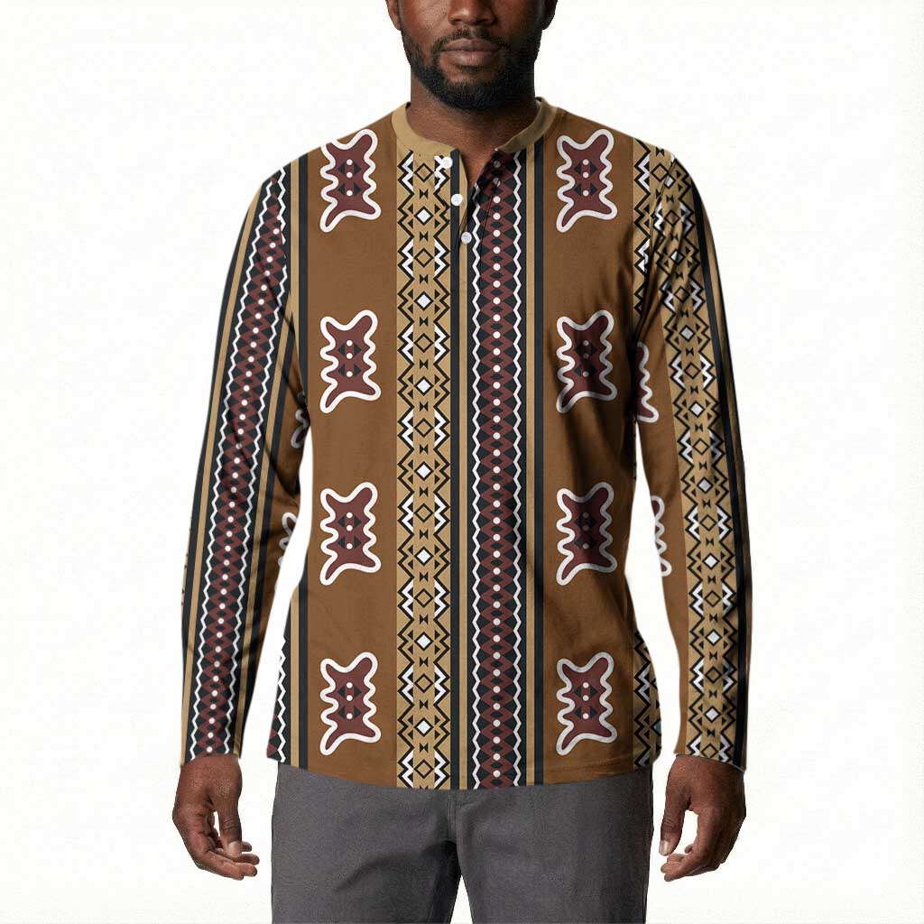 Mali Bologan Mud Cloth Pattern Button Sweatshirt