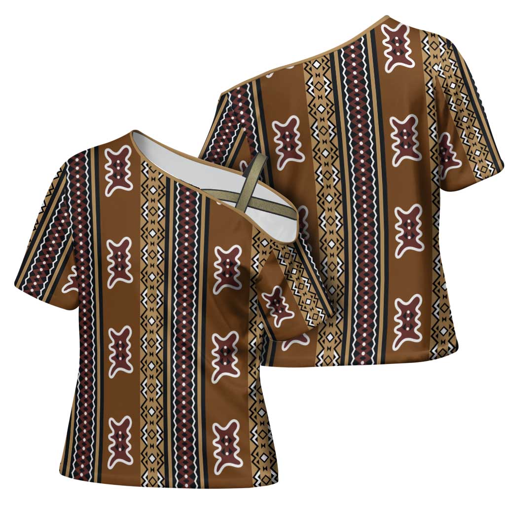 Mali Bologan Mud Cloth Pattern Cross Shoulder Shirt