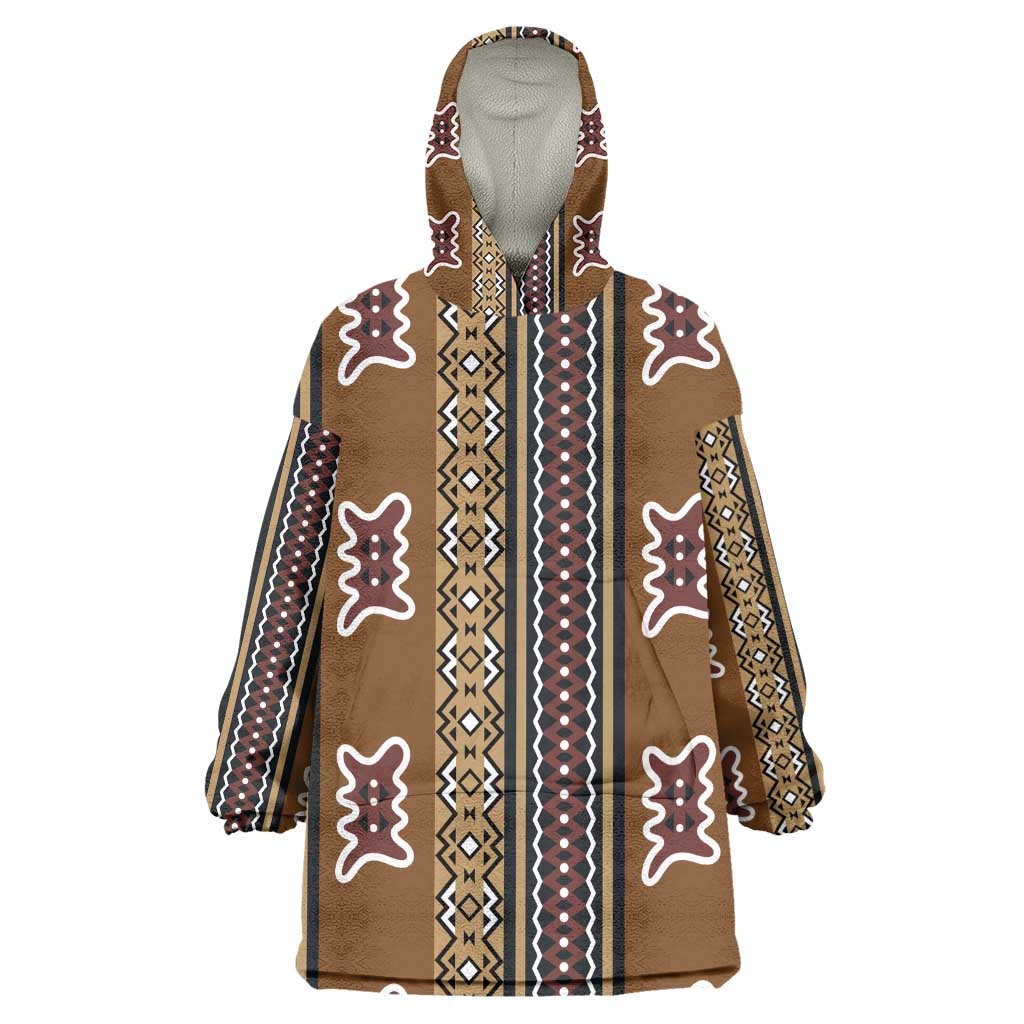 Mali Mud Cloth Kid Wearable Blanket Hoodie Traditional Bologan Pattern - African Pride