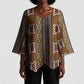 Mali Bologan Mud Cloth Pattern Kimono Sleeve Blouse