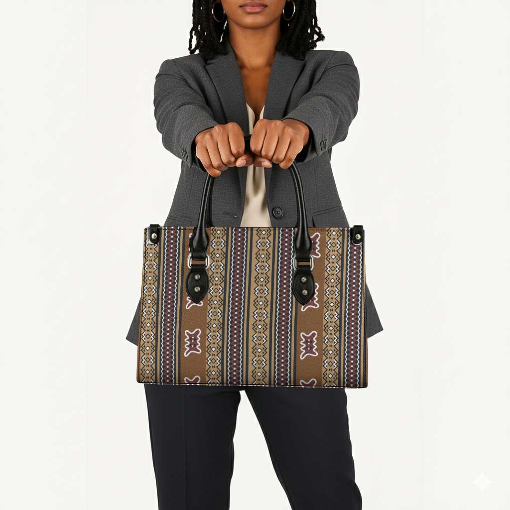 Mali Bologan Mud Cloth Pattern Leather Bag
