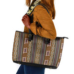 Mali Mud Cloth Leather Tote Bag Traditional Bologan Pattern - African Pride