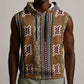 Mali Mud Cloth Sleeveless Hoodie Traditional Bologan Pattern - African Pride