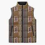 Mali Bologan Mud Cloth Pattern Sleeveless Puffer Jacket