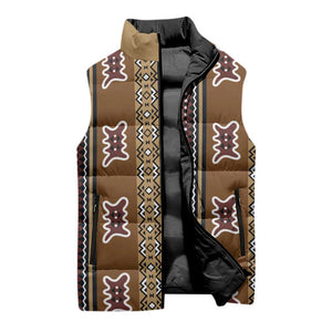 Mali Bologan Mud Cloth Pattern Sleeveless Puffer Jacket