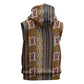 Mali Mud Cloth Sleeveless Zip Hoodie Traditional Bologan Pattern - African Pride