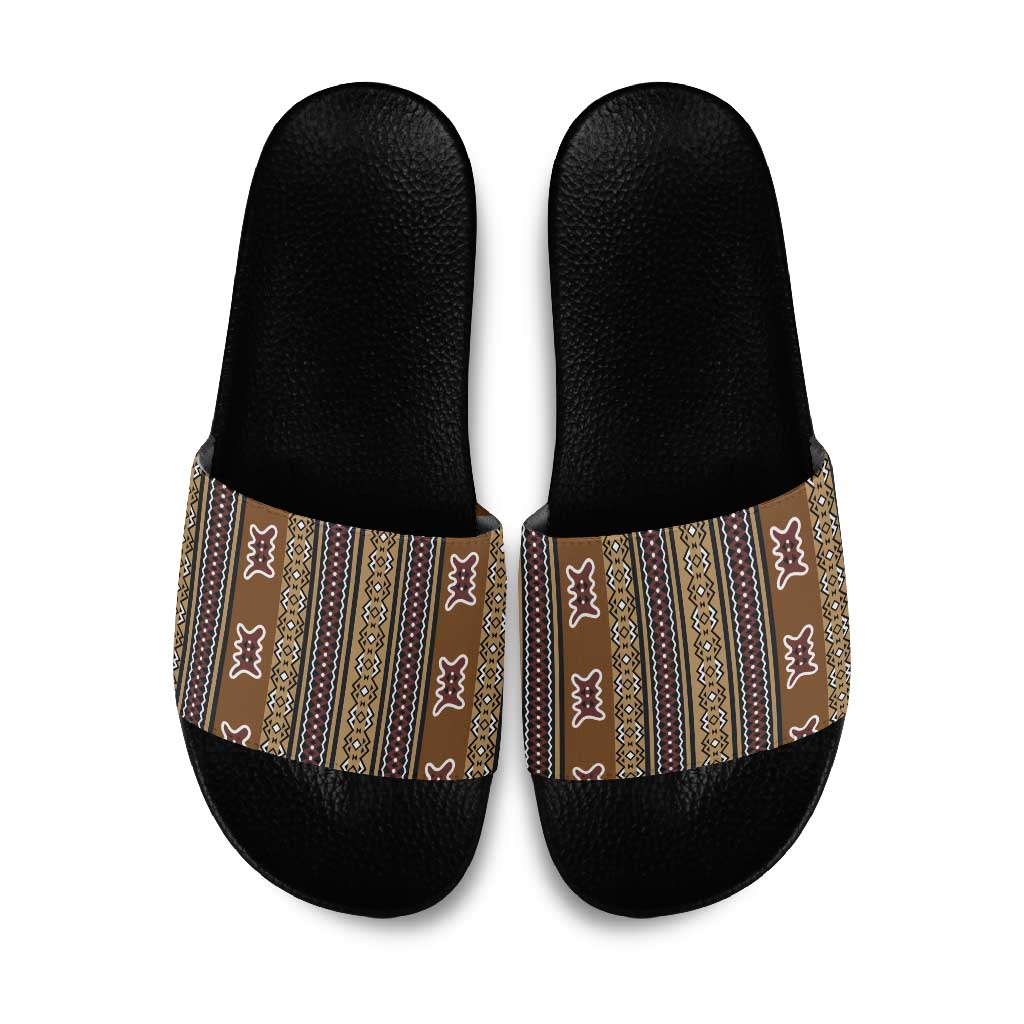 Mali Bologan Mud Cloth Pattern Slide Sandals