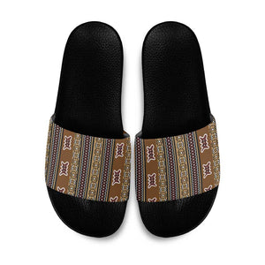 Mali Bologan Mud Cloth Pattern Slide Sandals