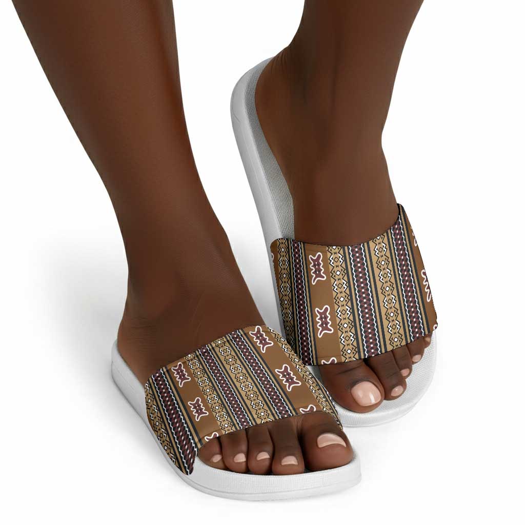 Mali Bologan Mud Cloth Pattern Slide Sandals