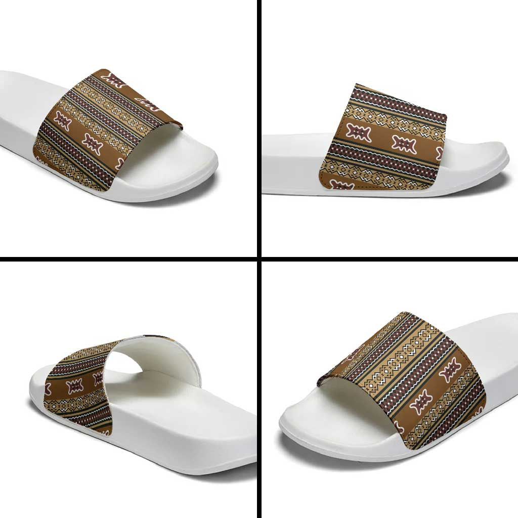 Mali Bologan Mud Cloth Pattern Slide Sandals