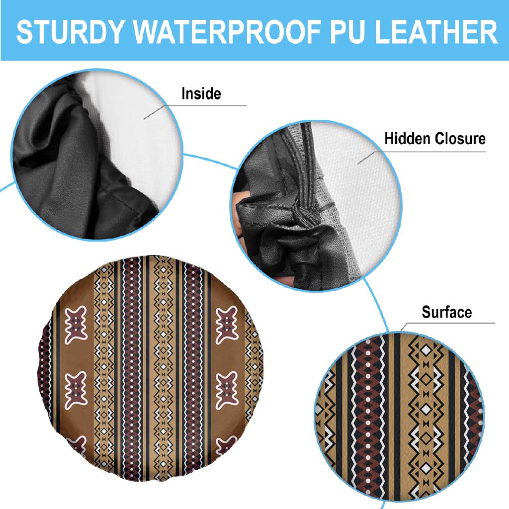 Mali Mud Cloth Spare Tire Cover Traditional Bologan Pattern - African Pride