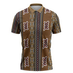 Mali Bologan Mud Cloth Pattern Zipper Polo Shirt