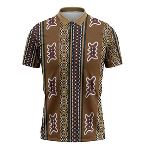 Mali Bologan Mud Cloth Pattern Zipper Polo Shirt